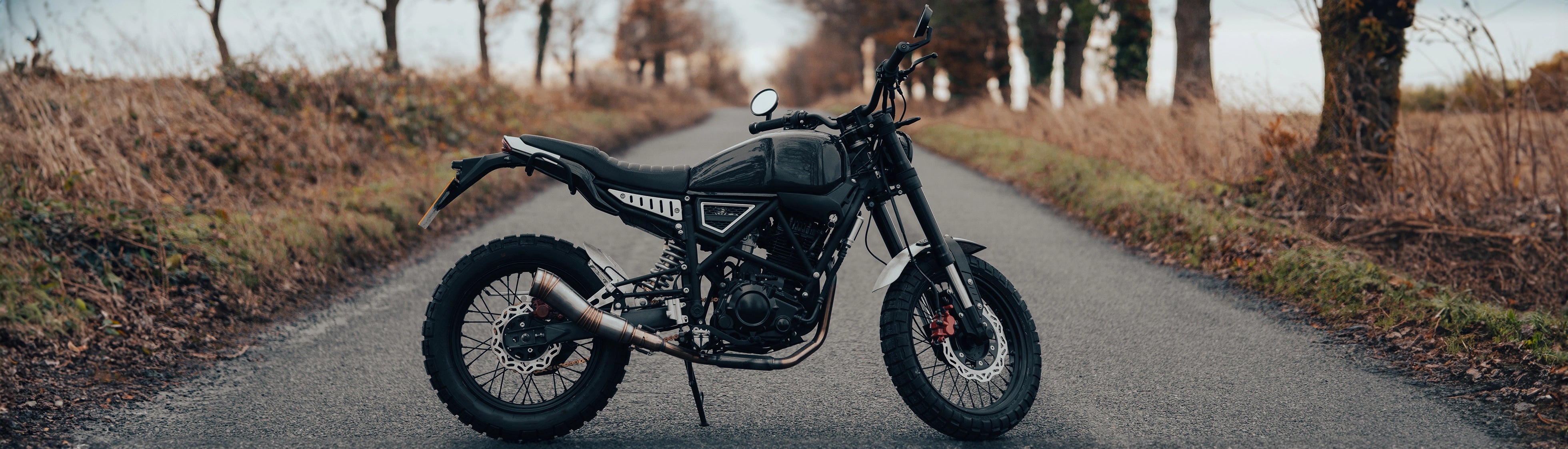 Motorcycle parked on street 