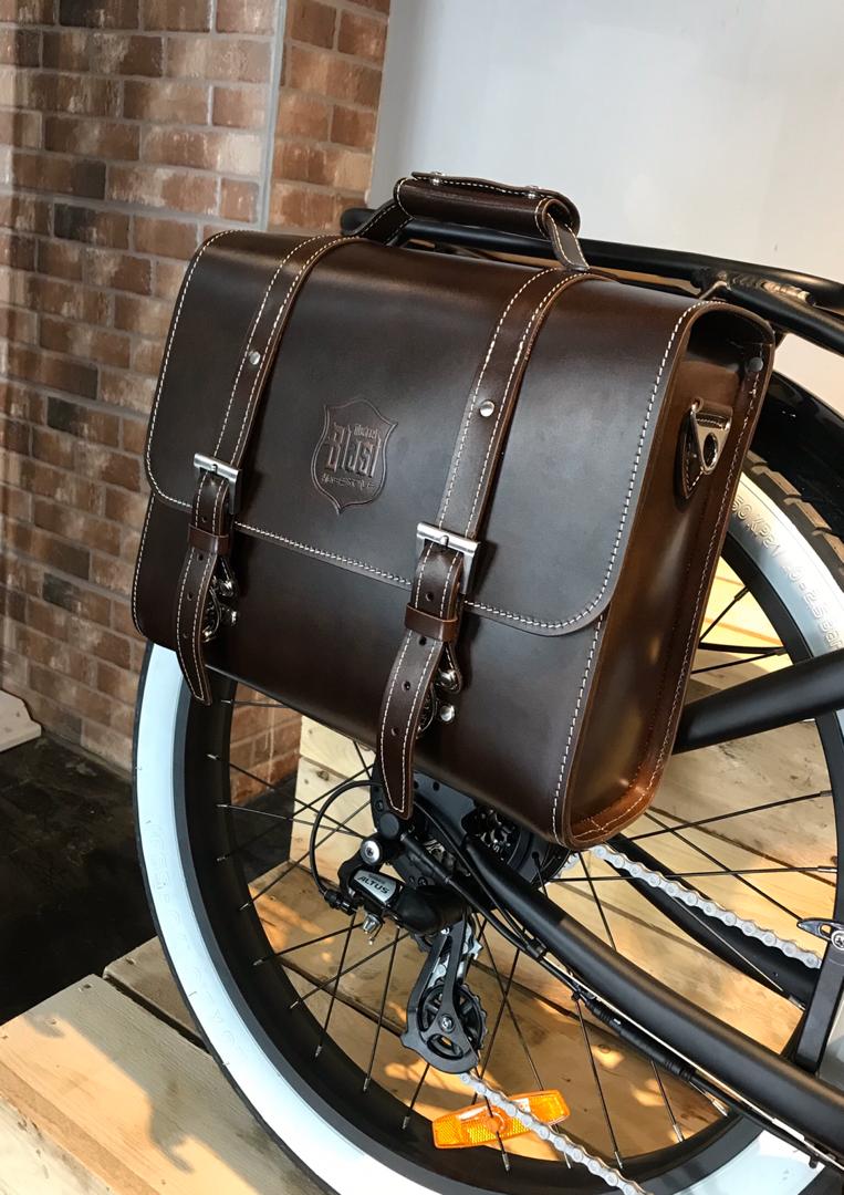 Back Rack Pannier Case - Dark Brown Genuine Leather