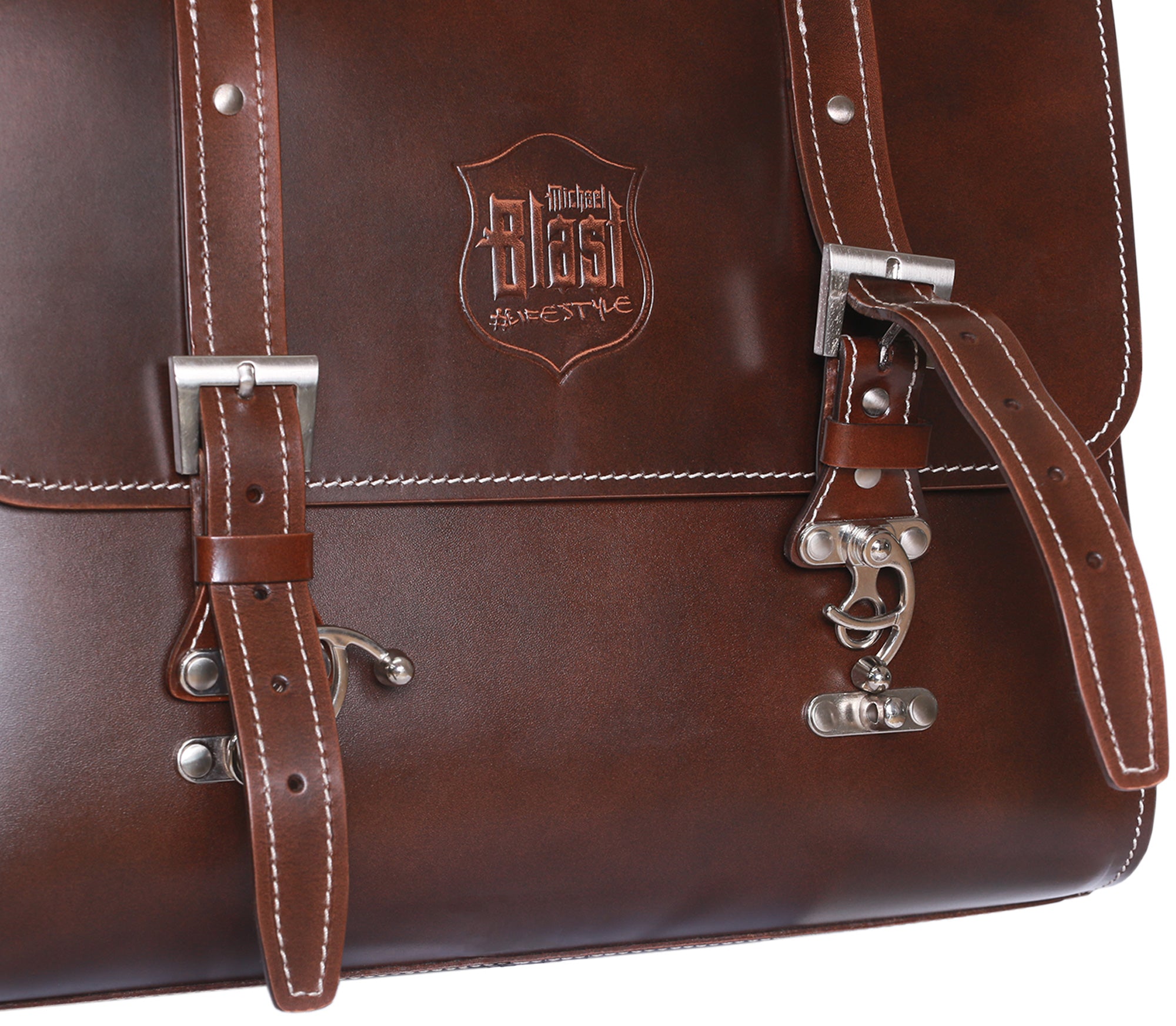 Back Rack Pannier Case - Dark Brown Genuine Leather