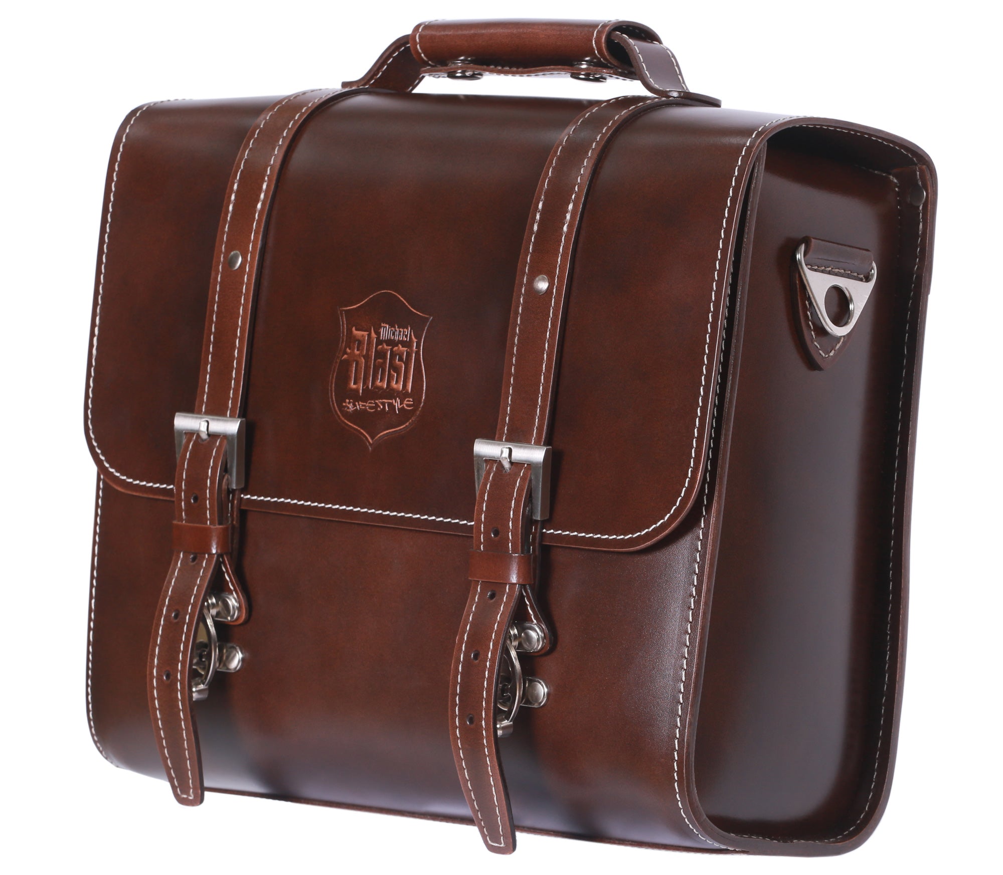 Back Rack Pannier Case - Dark Brown Genuine Leather