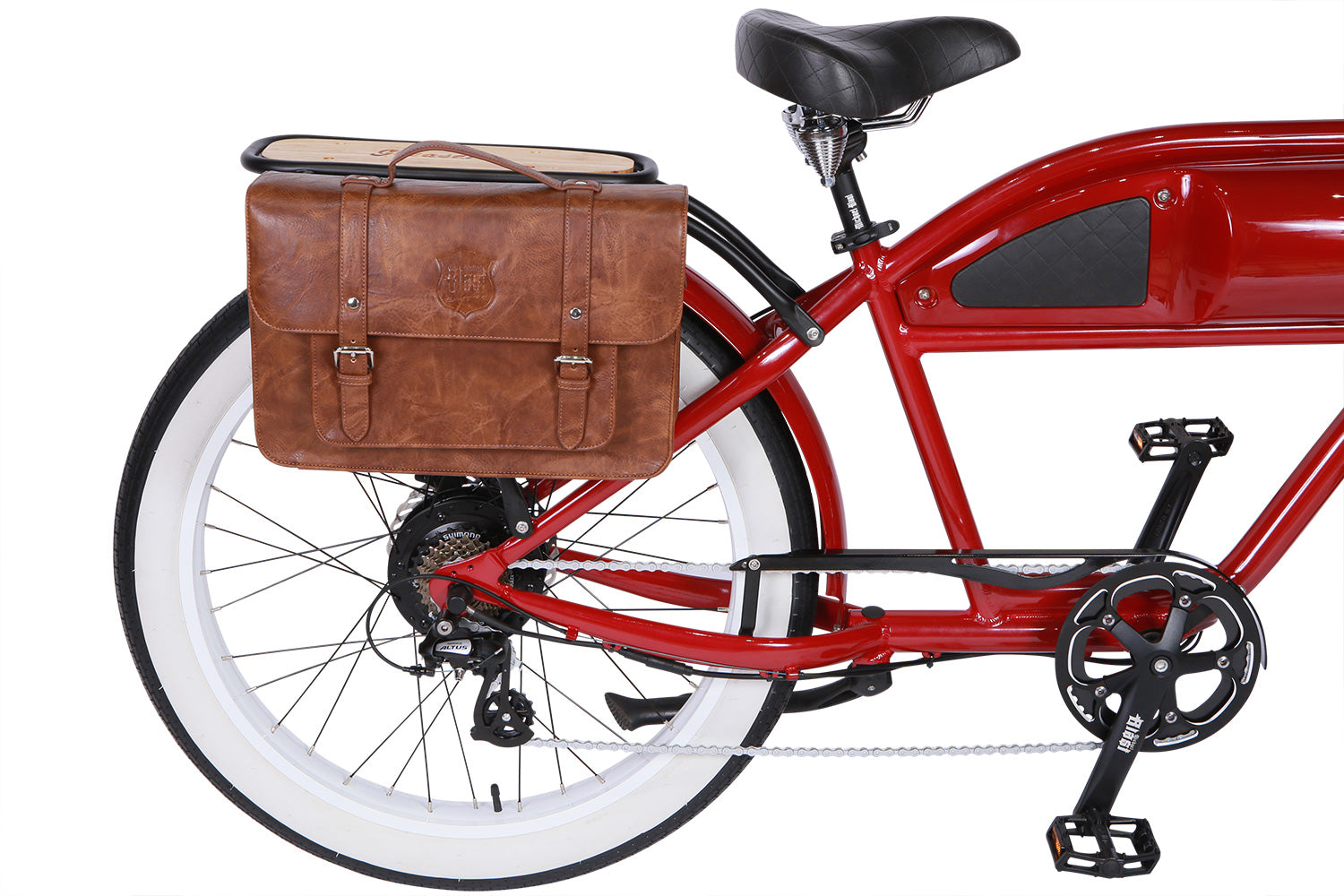 Back Rack Pannier Case - Light Brown Genuine Leather