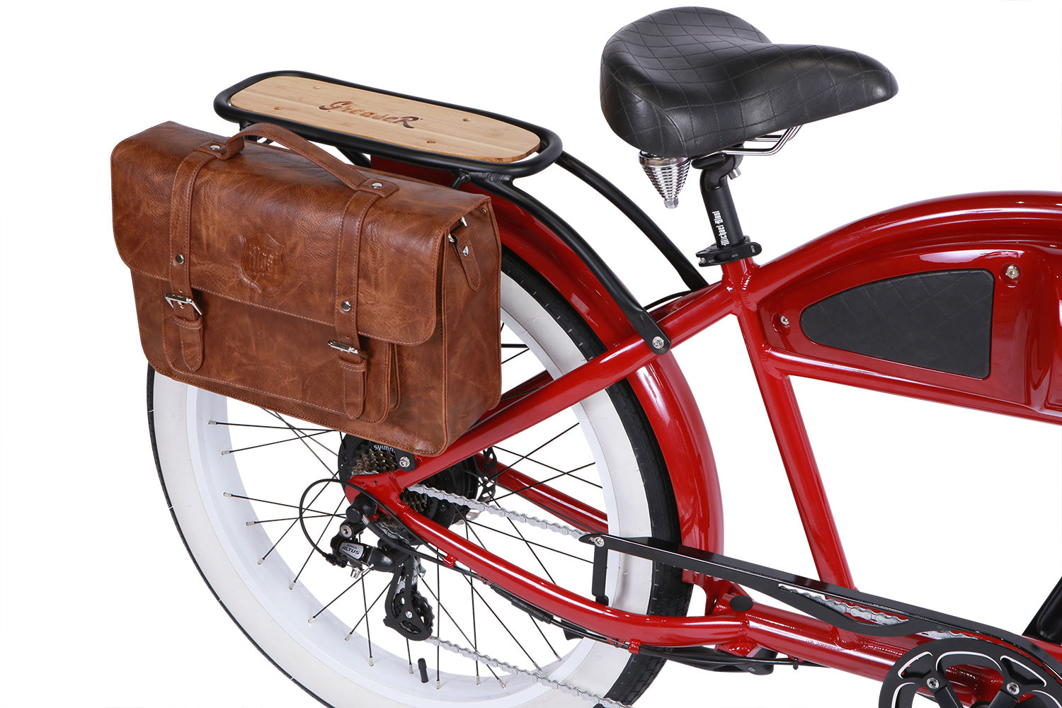 Back Rack Pannier Case - Light Brown Genuine Leather