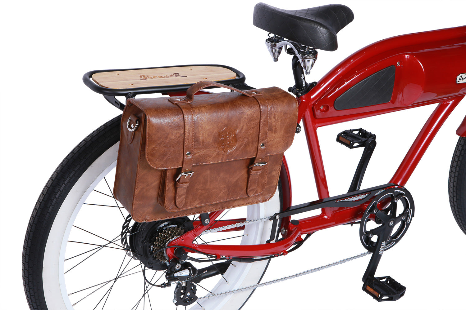 Back Rack Pannier Case - Light Brown Genuine Leather